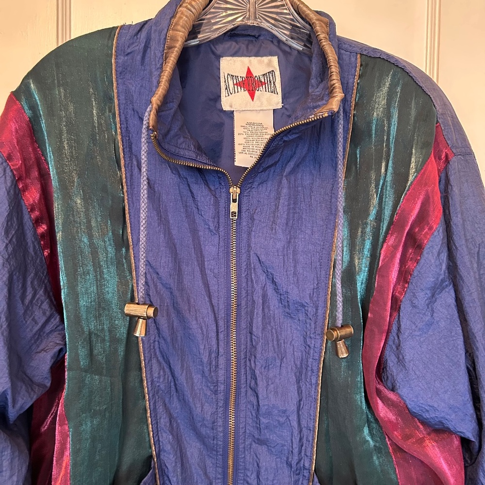 Women's Vintage Colorful Active Frontier Zip Front Light Weight Jacket Size M.